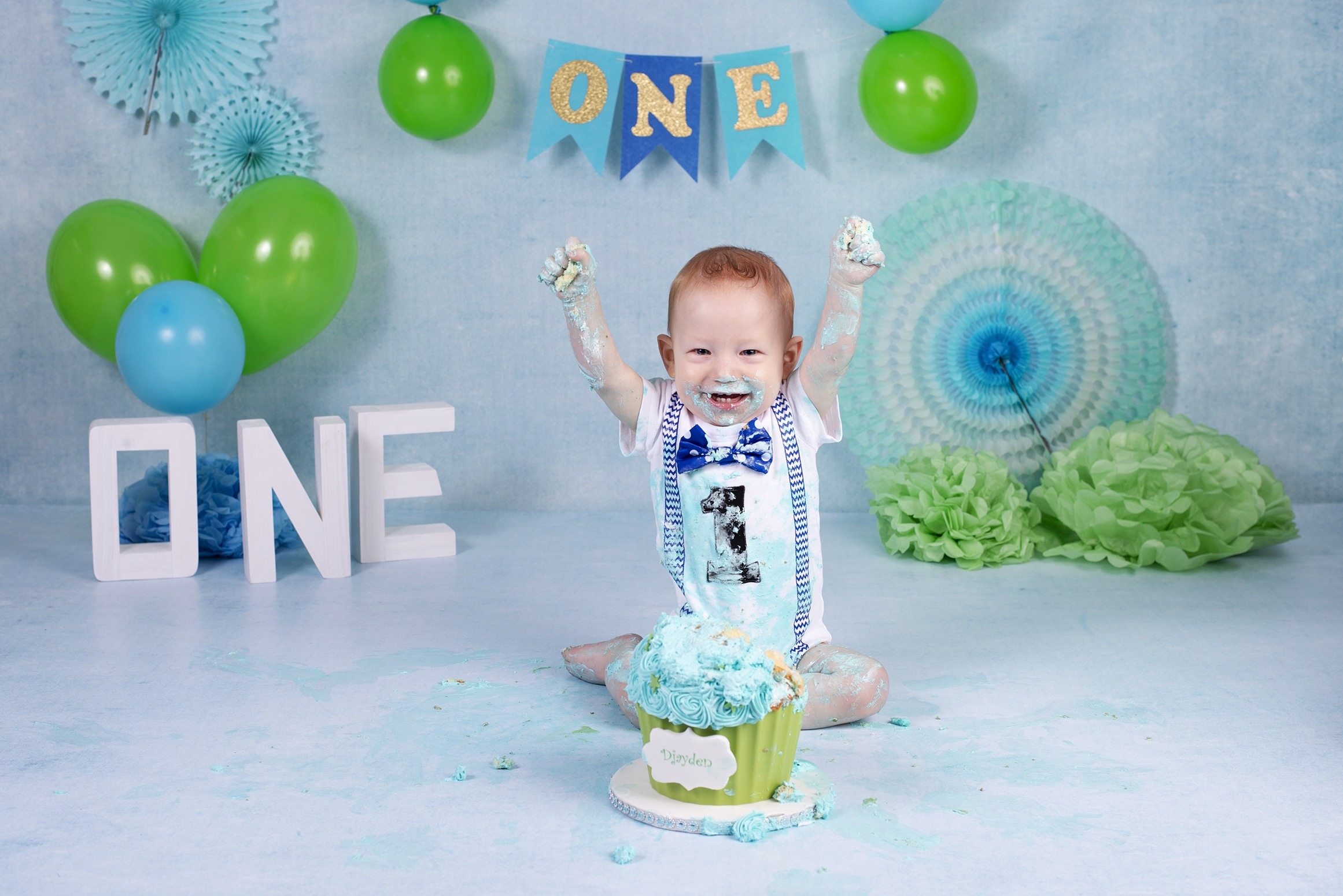 Cakesmash groen blauw zuid holland beau baby fotografie